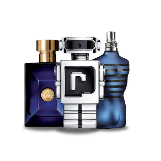 3er Duft-Set: Versace DYLAN BLUE, Paco Rabanne PHANTOM and Jean Paul Gaultier ULTRA MALE - 100ml