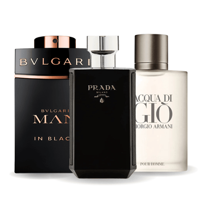 KIT: BVLGARI IN BLACK, GIORGIO ARMANI ACQUA DI GIO, L'HOMME PRADA INTENSE