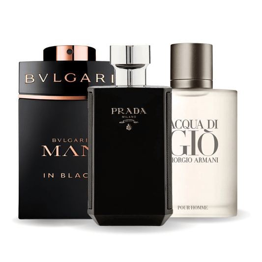 KIT: BVLGARI IN BLACK, GIORGIO ARMANI ACQUA DI GIO, L'HOMME PRADA INTENSE