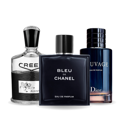 KIT: CREED AVENTUS, BLEU DE CHANEL, DIOR SAUVAGE