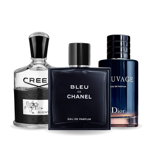 KIT: CREED AVENTUS, BLEU DE CHANEL, DIOR SAUVAGE