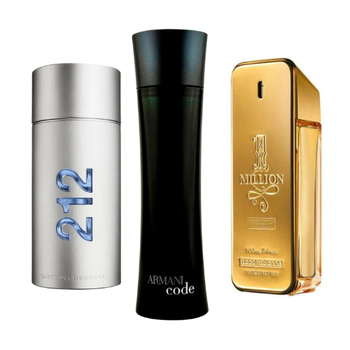 KIT: 212 MEN NYC, PACO RABANNE ONE MILLION, ARMANI CODE HOMME